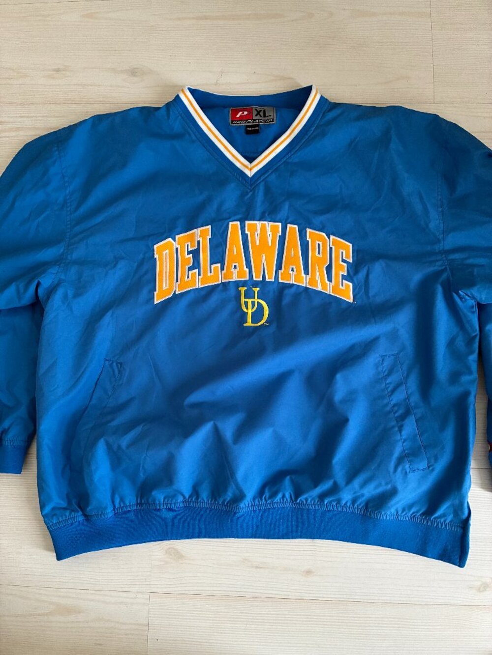 Vintage 90s Pro Player University of Delaware Pullover Windbreaker Jacket XL
